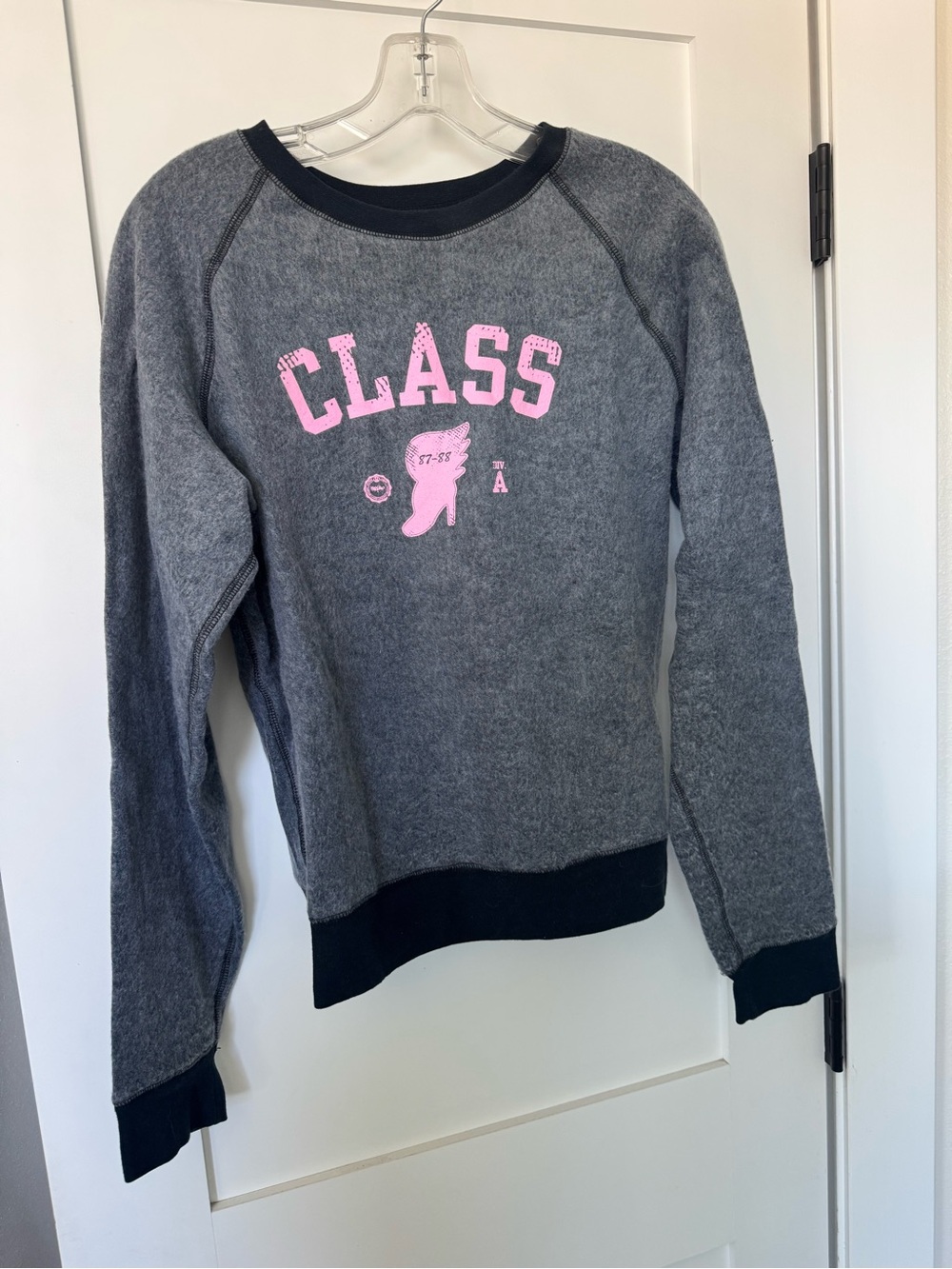 Mossimo Supply Co. Gray Pullover Sweatshirt with Pink CLASS Graphic